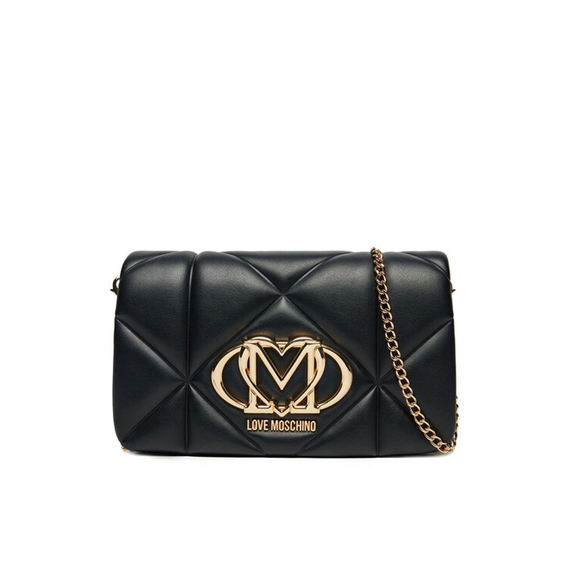 Love Moschino Sacs Bandouliere Crossbody Bag With Wooden Shelf Accent And Stylish Design.